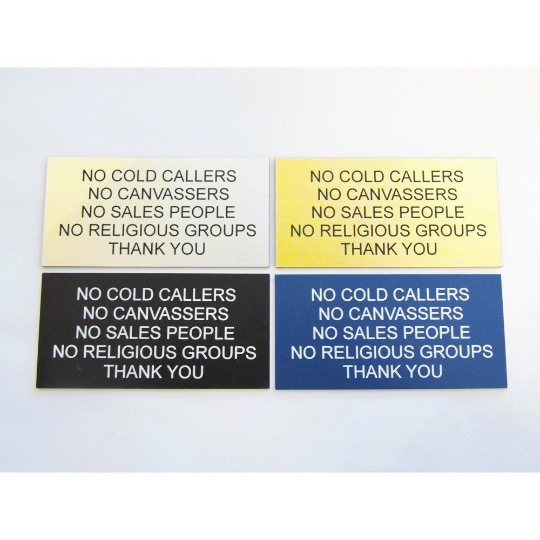 No Cold Callers Door Sign