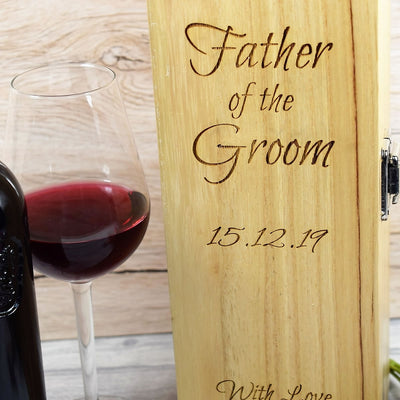 Personalised Wooden Wine Box - Wedding Party Gift