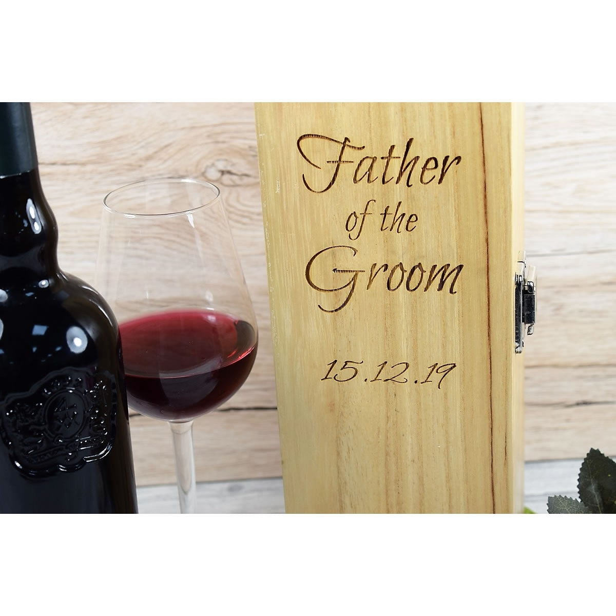 Personalised Wooden Wine Box - Wedding Party Gift