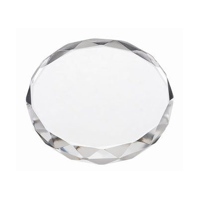 Round Faceted Glass Paperweight