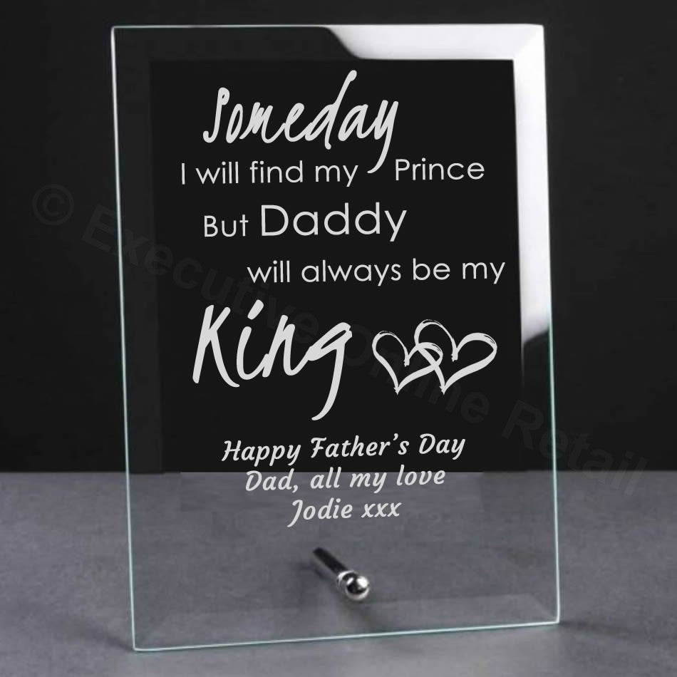 My Dad Is My King Father's Day Glass Plaque