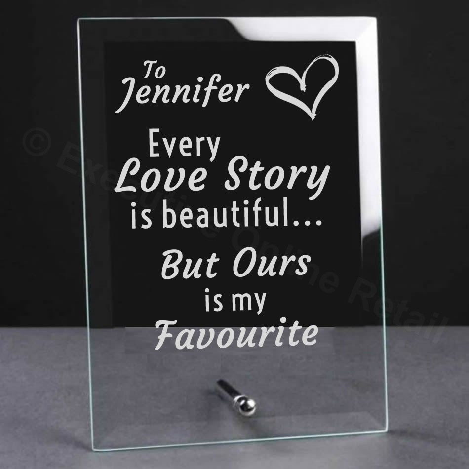 Every Love Story Anniversary/Wedding Glass Plaque