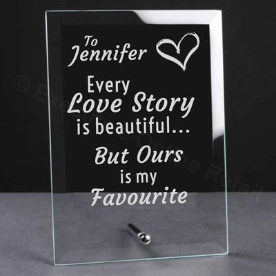 Every Love Story Anniversary/Wedding Glass Plaque