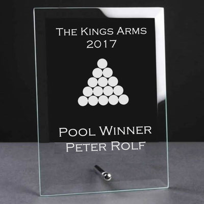 Glass Plaque Trophy Award - Pool/Snooker