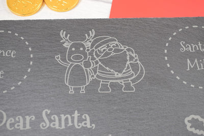 Santa Treat Board - Personalised Engraved Santa Plate for Christmas Eve