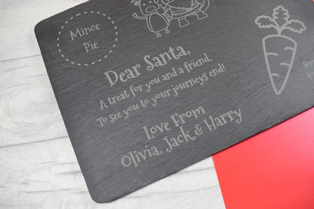 Santa Treat Board - Personalised Engraved Santa Plate for Christmas Eve