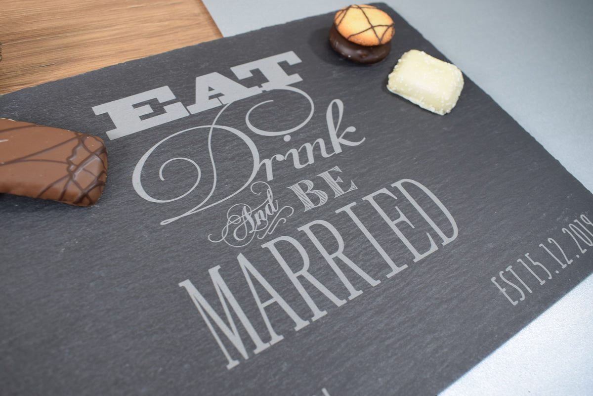 Personalised Christmas Serving Board or Christmas Placemats - Eat, Drink & Be Married