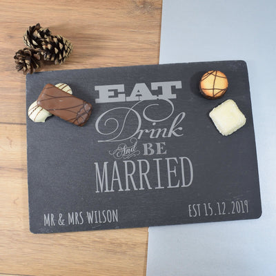 Personalised Christmas Serving Board or Christmas Placemats - Eat, Drink & Be Married