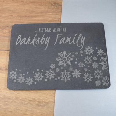 Personalised Christmas Serving Board or Christmas Placemats - Snowflakes