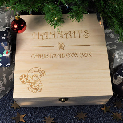 Personalised Wooden Christmas Eve Box - Elf