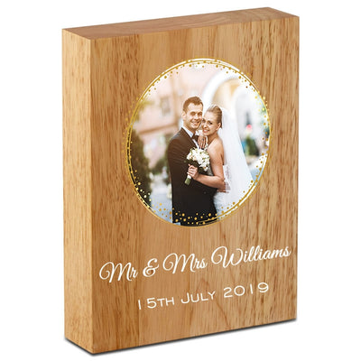 Personalised Wedding Memories Wooden Photo Block