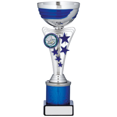 Trophy Cup Silver And Blue Cone