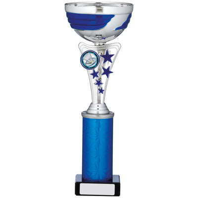 Trophy Cup Silver And Blue Cone