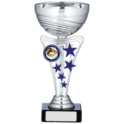 Silver Trophy Cup with Blue Stars - C Size