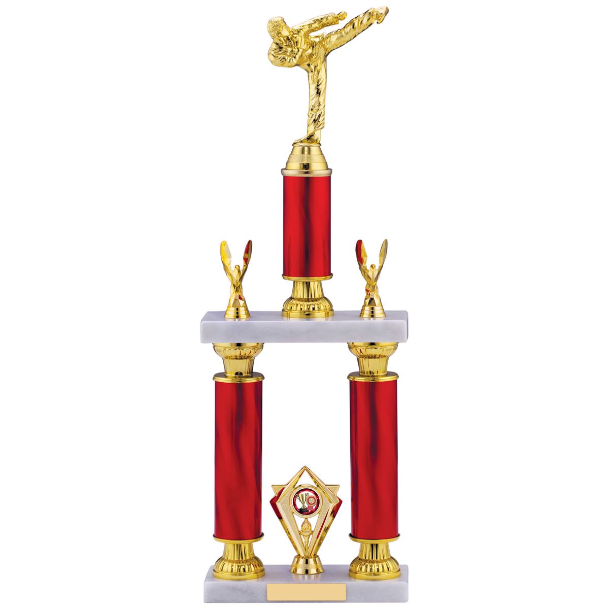 Karate Tower Trophy Red and Gold Tube Award