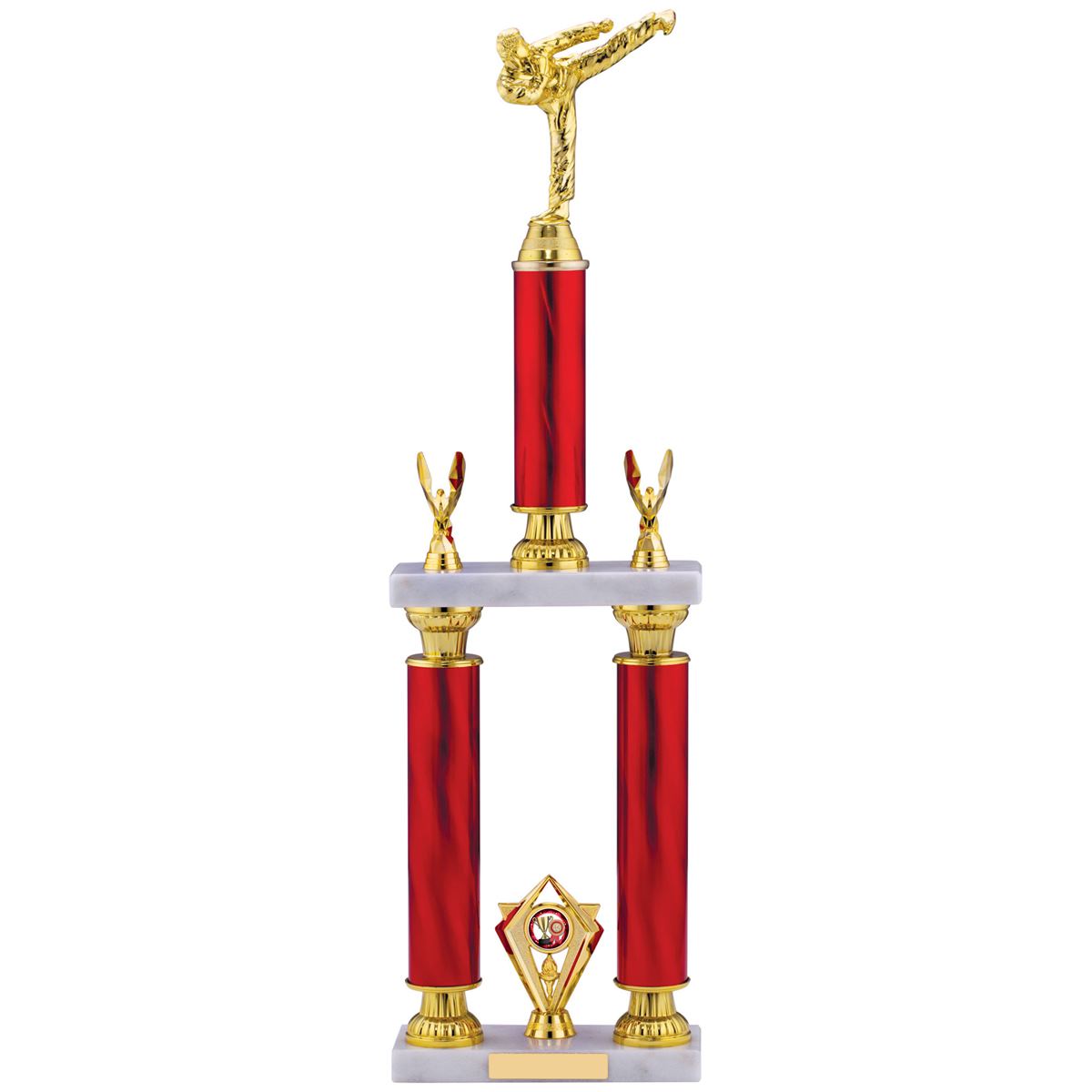 Karate Tower Trophy Red and Gold Tube Award