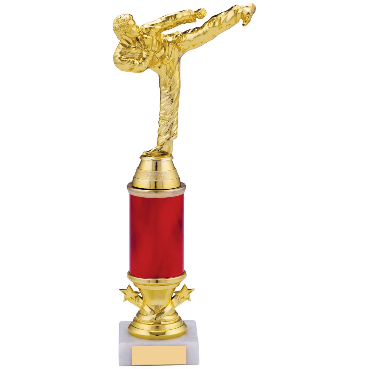 Karate Mini Tower Trophy Gold and Red Tube Award