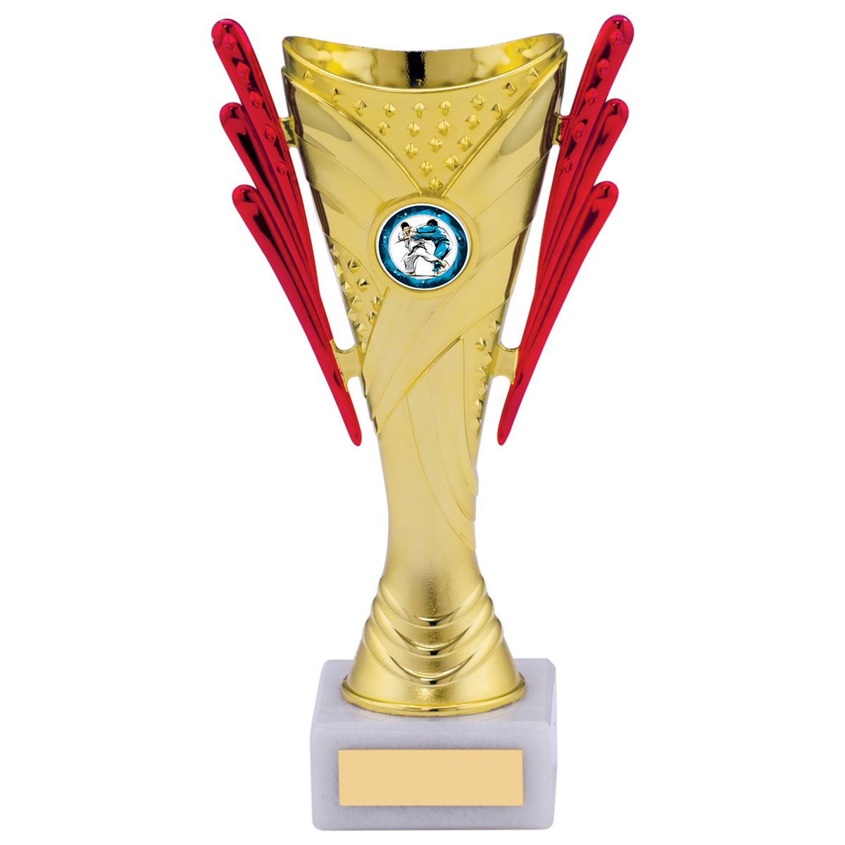 Trophy Cup Tower Award in Gold and Red