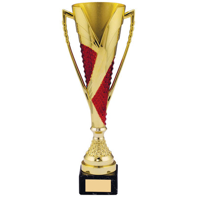 Gold Cup Tower Trophy in Gold and Red - B Size