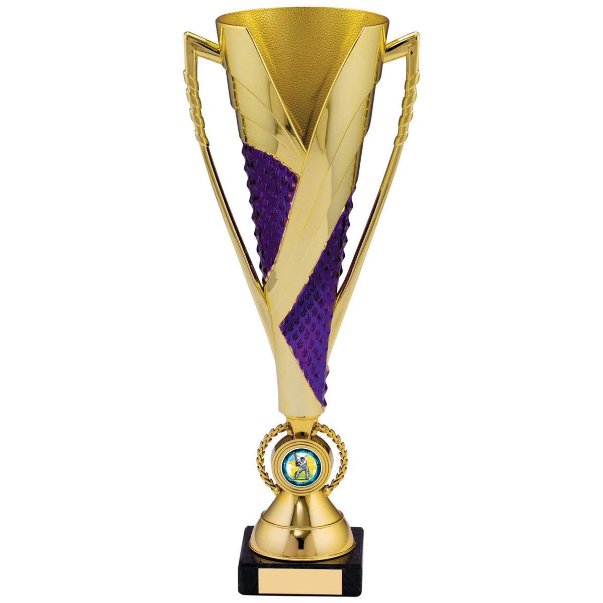 Gold Cup Trophy Tall in Gold and Purple - A Size