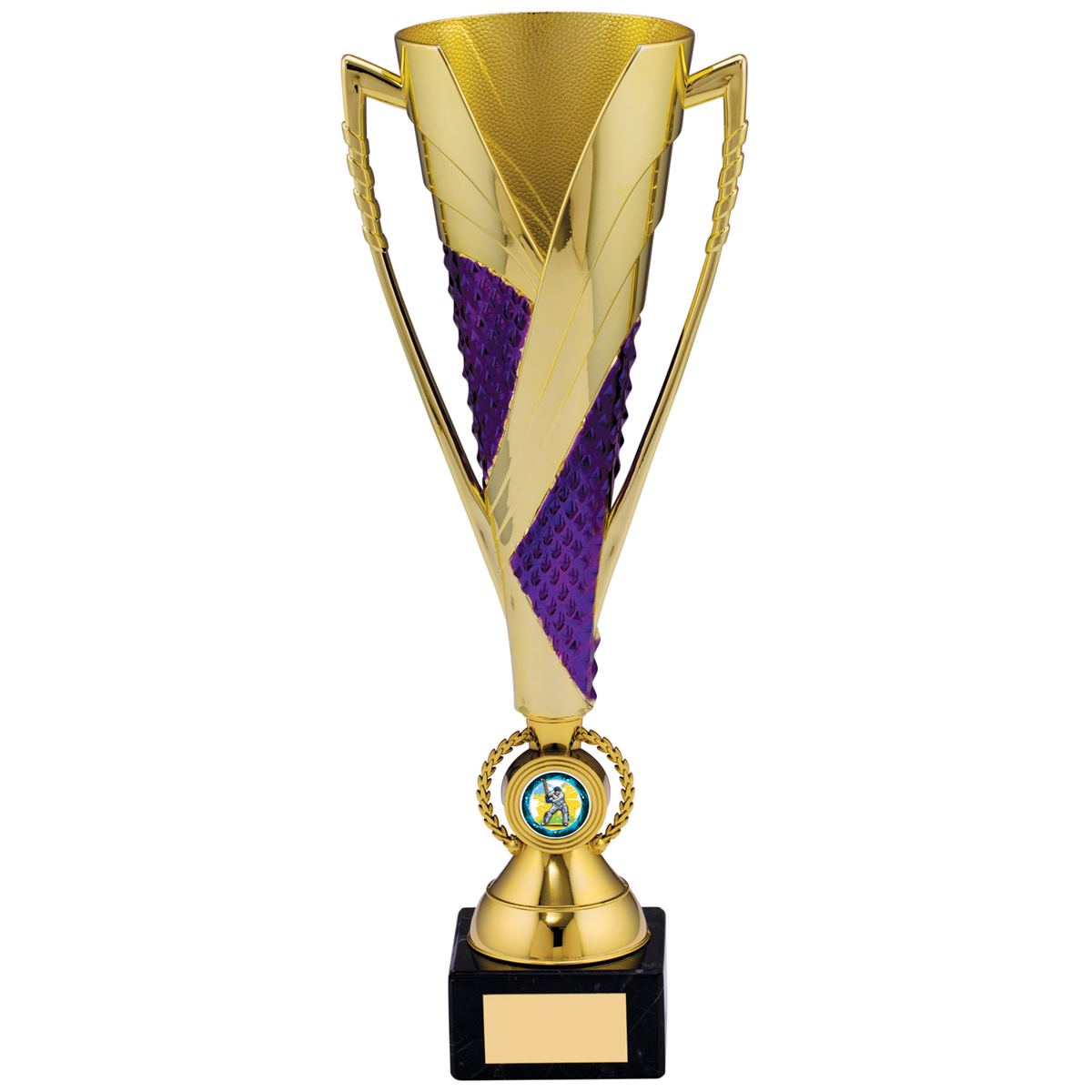 Gold Cup Trophy Tall in Gold and Purple - B Size