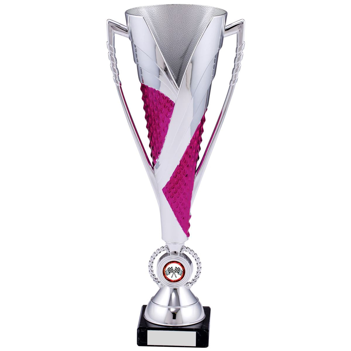 Silver Cup Trophy Tall in Silver and Pink - A Size