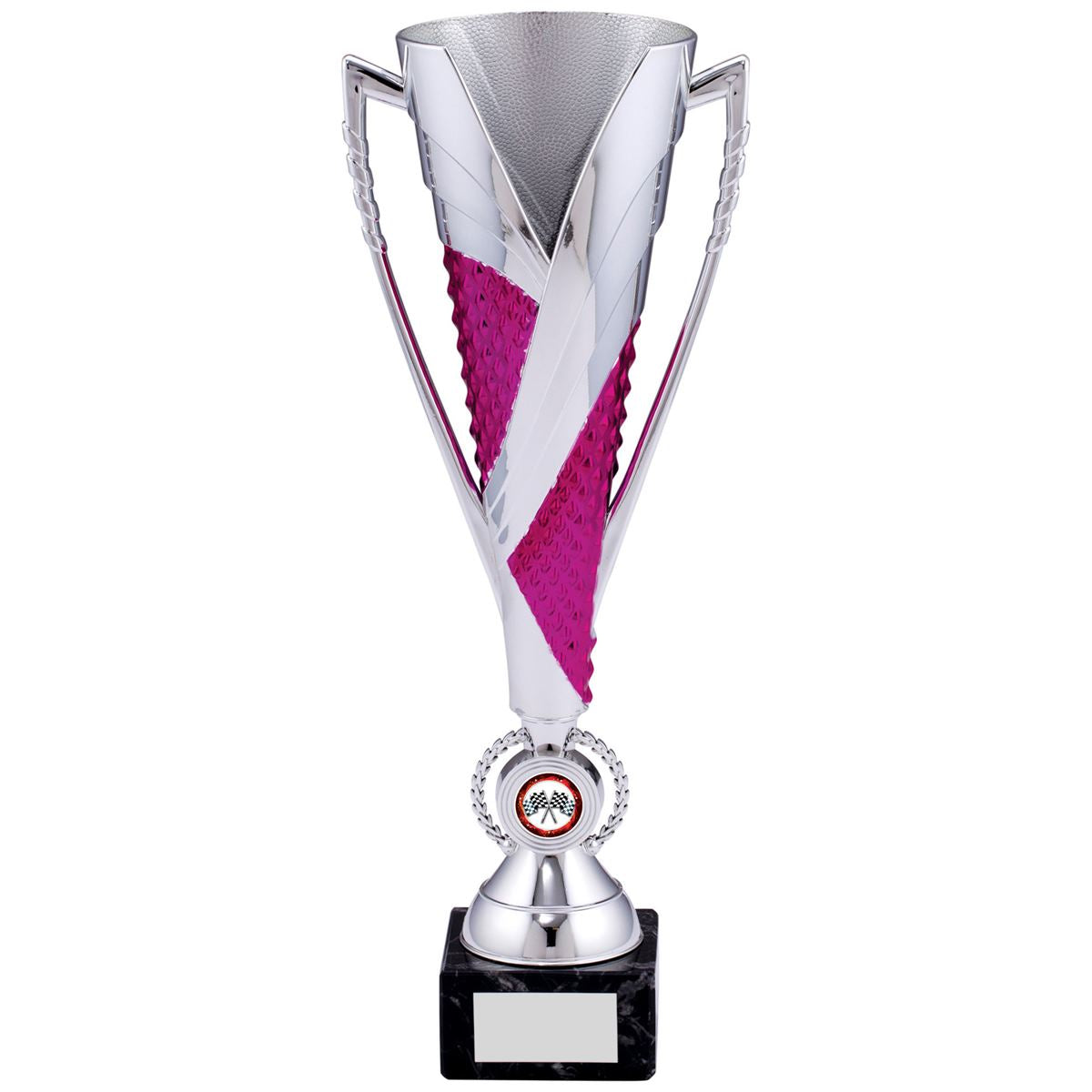Silver Cup Trophy Tall in Silver and Pink - B Size