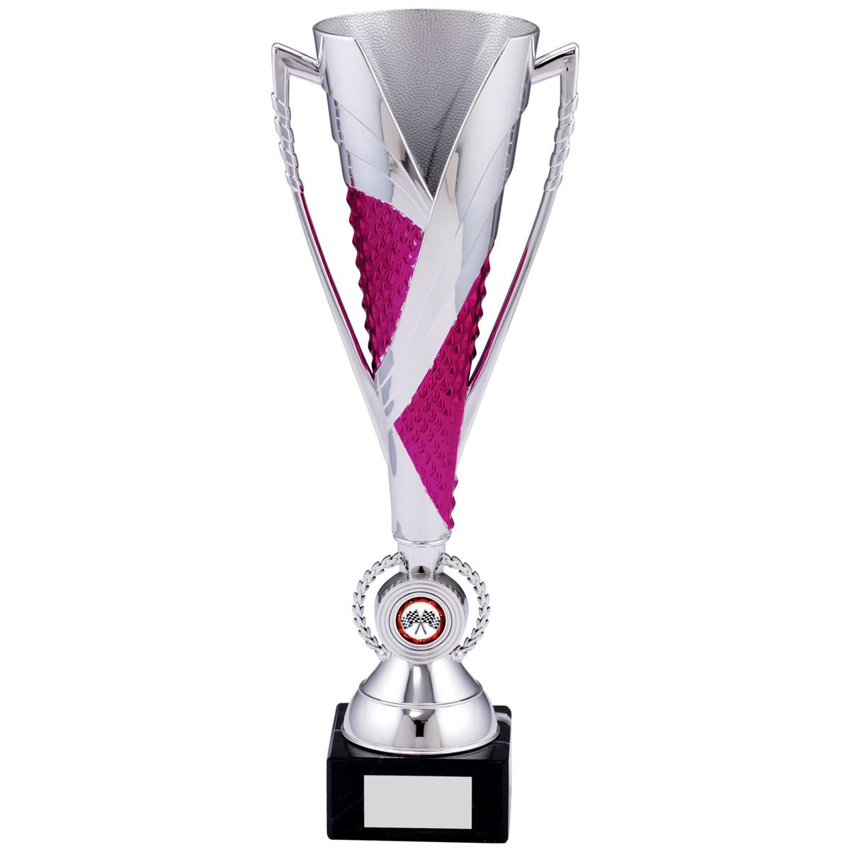 Silver Cup Trophy Tall in Silver and Pink - C Size
