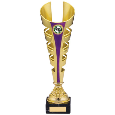 Gold Cone Trophy Gold and Purple Spiral Award - A Size