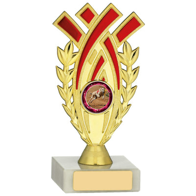 Multi Sport Gold and Red Laurel Trophy