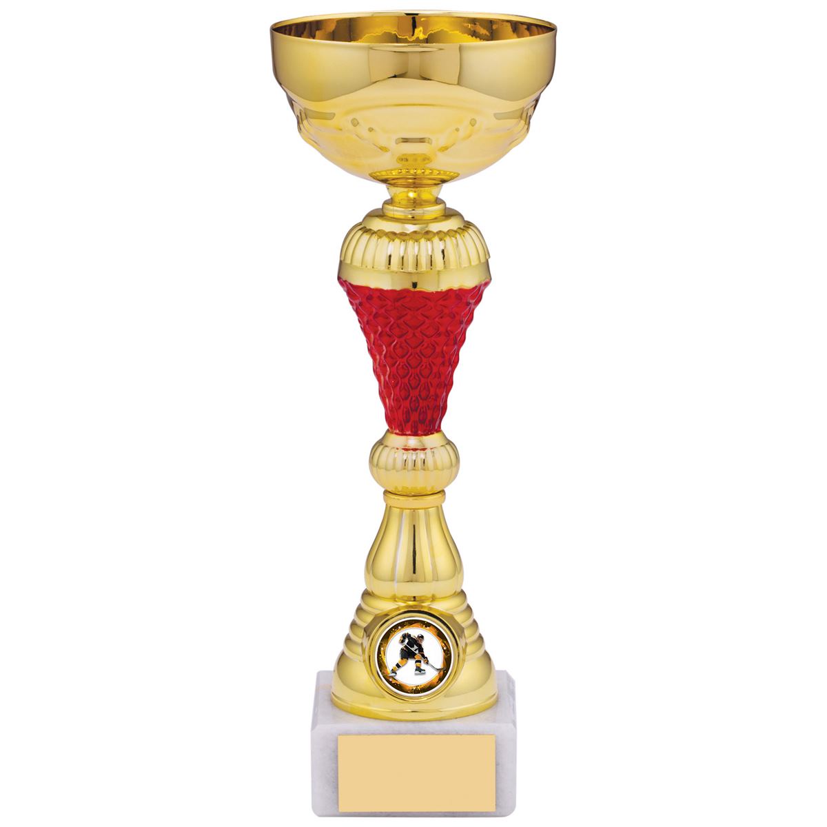 Gold Bowl Tower Trophy with Red - B Size