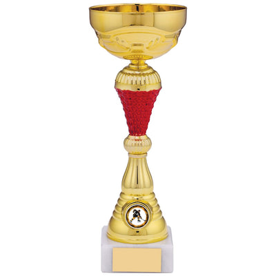 Gold Bowl Tower Trophy with Red - C Size