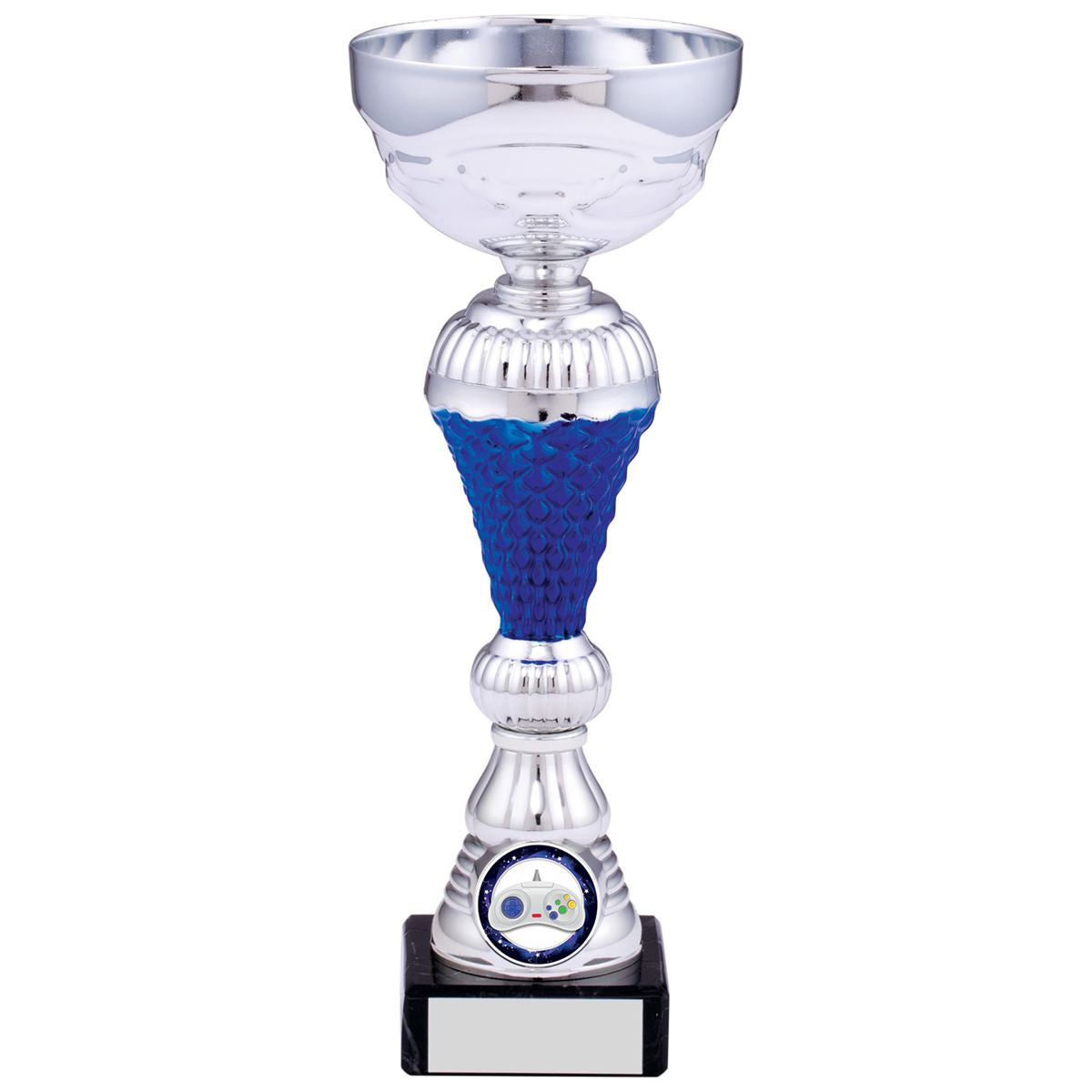 Silver Bowl Tower Trophy with Blue - A Size