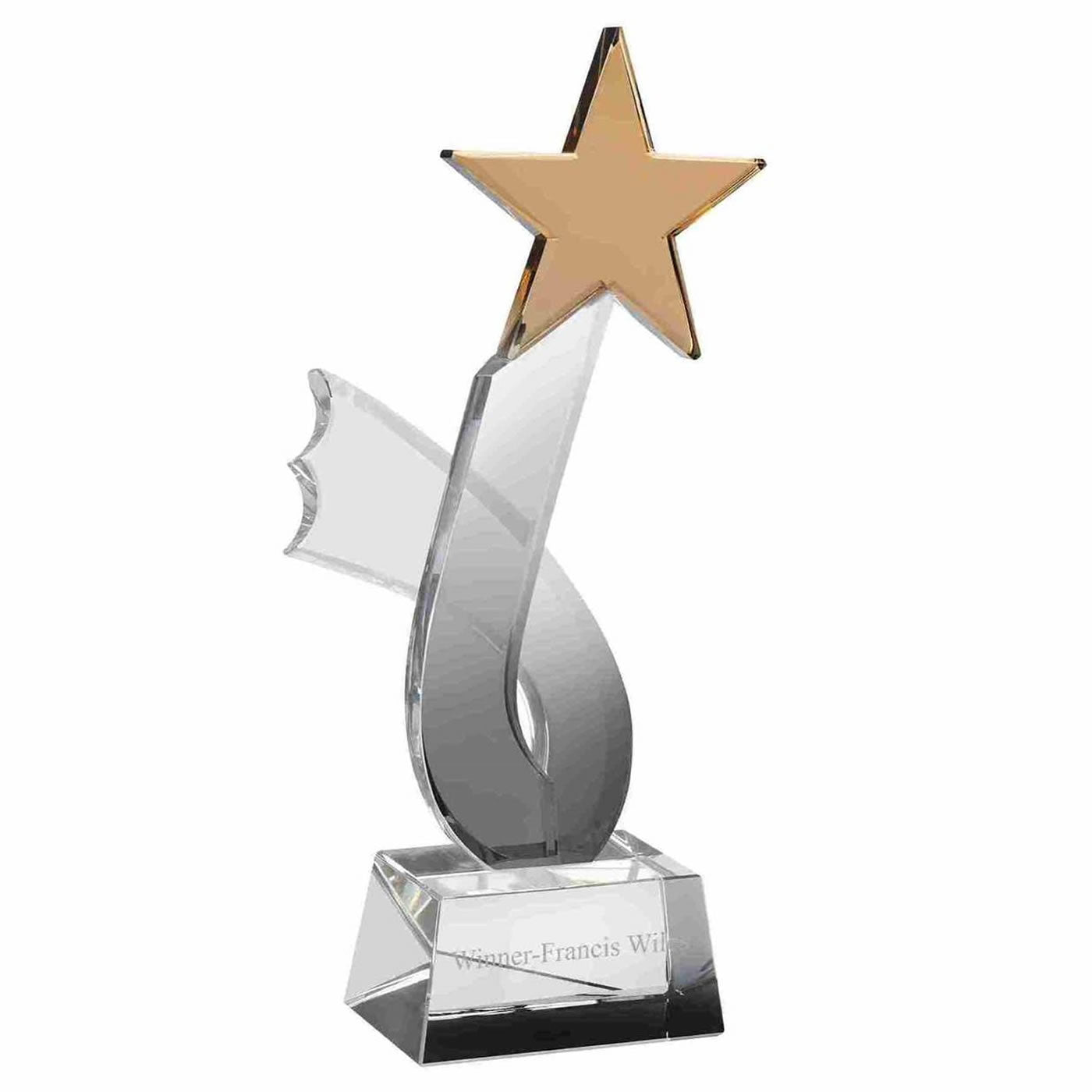 Optical Crystal Shooting Star Award Trophy