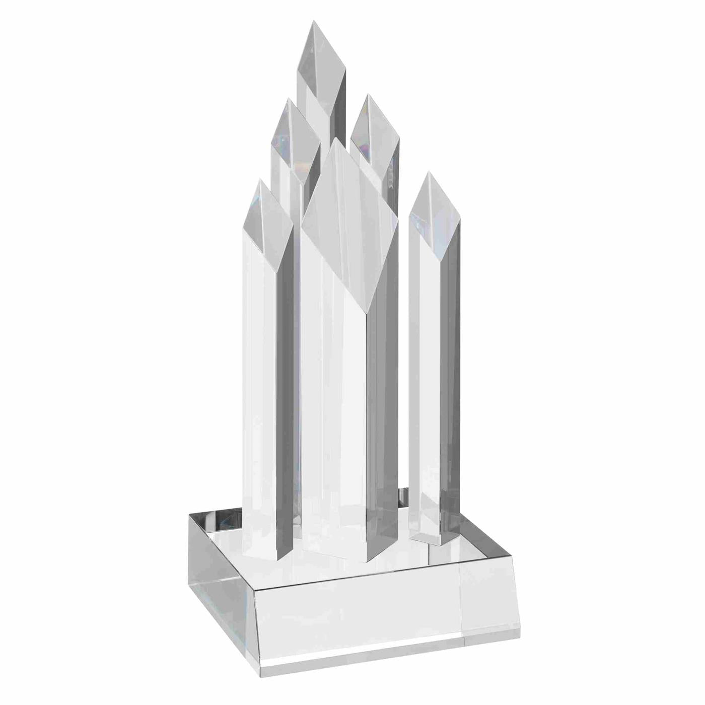 Clear Rising Diamond Optical Crystal Award Trophy
