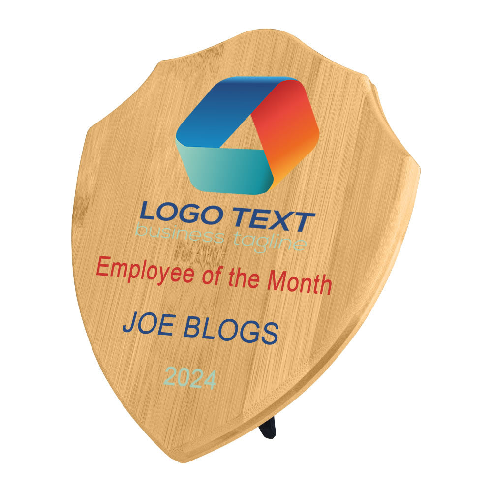 Bamboo Wooden Shield Award Trophy -  Colour Printed