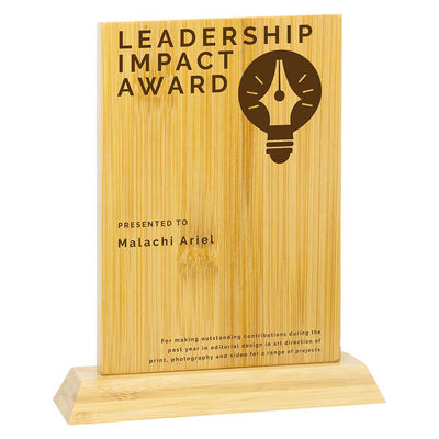 Kraken Bamboo Wooden Award Sustainable Trophy - Laser Engraving Option