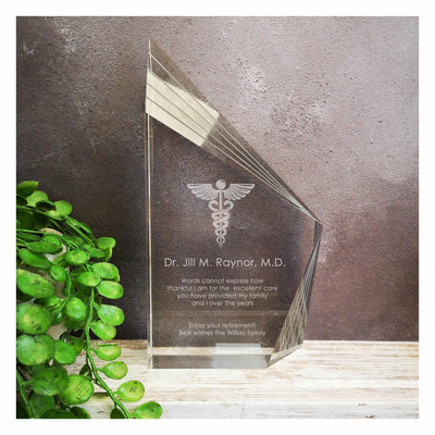 Legion Crystal Thank You Doctor with Caduceus Award