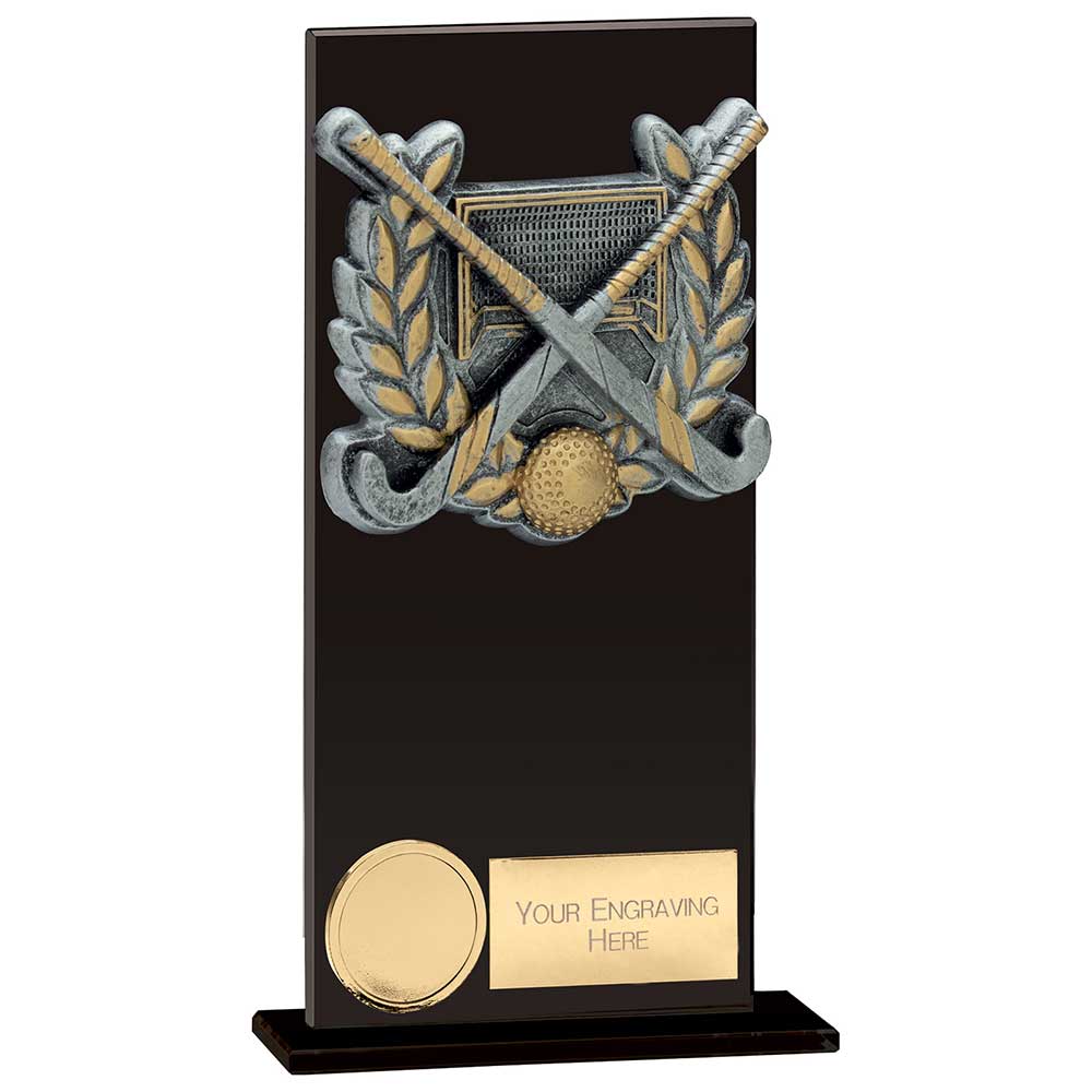 Euphoria Field Hockey Hero Glass Award Jet Black