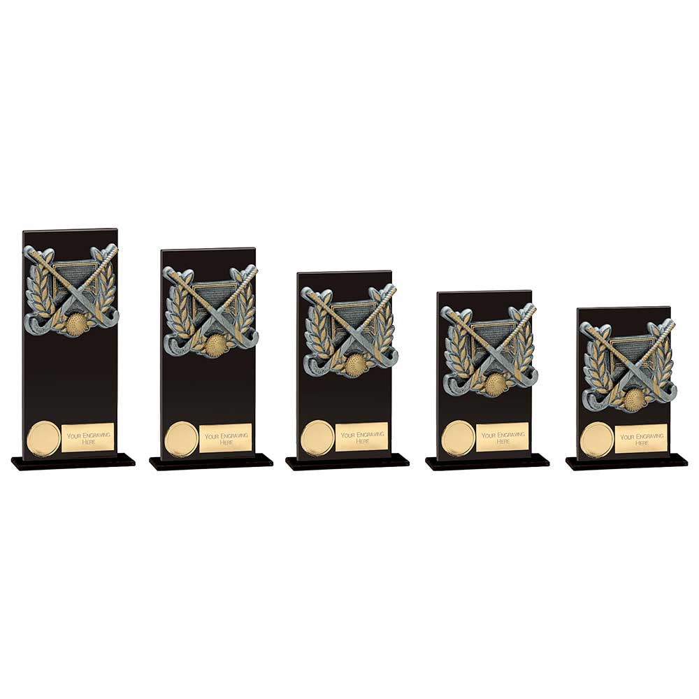 Euphoria Field Hockey Hero Glass Award Jet Black