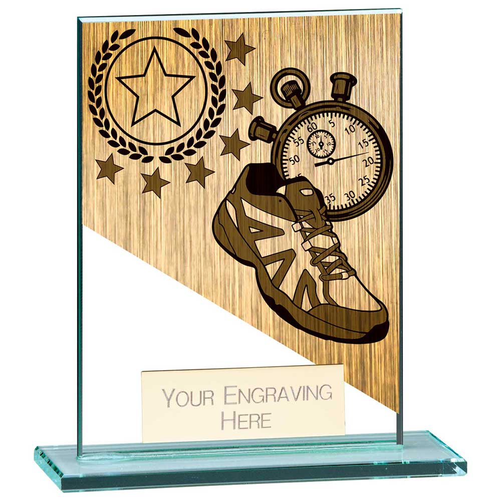 Mustang Running Jade Glass Trophy Award