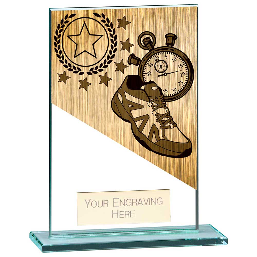 Mustang Running Jade Glass Trophy Award