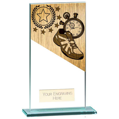 Mustang Running Jade Glass Trophy Award