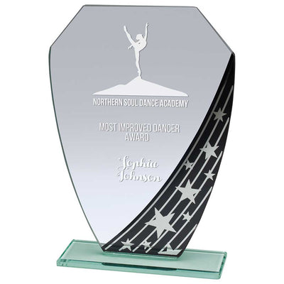 Starlight Hex Jade Glass Award - Black