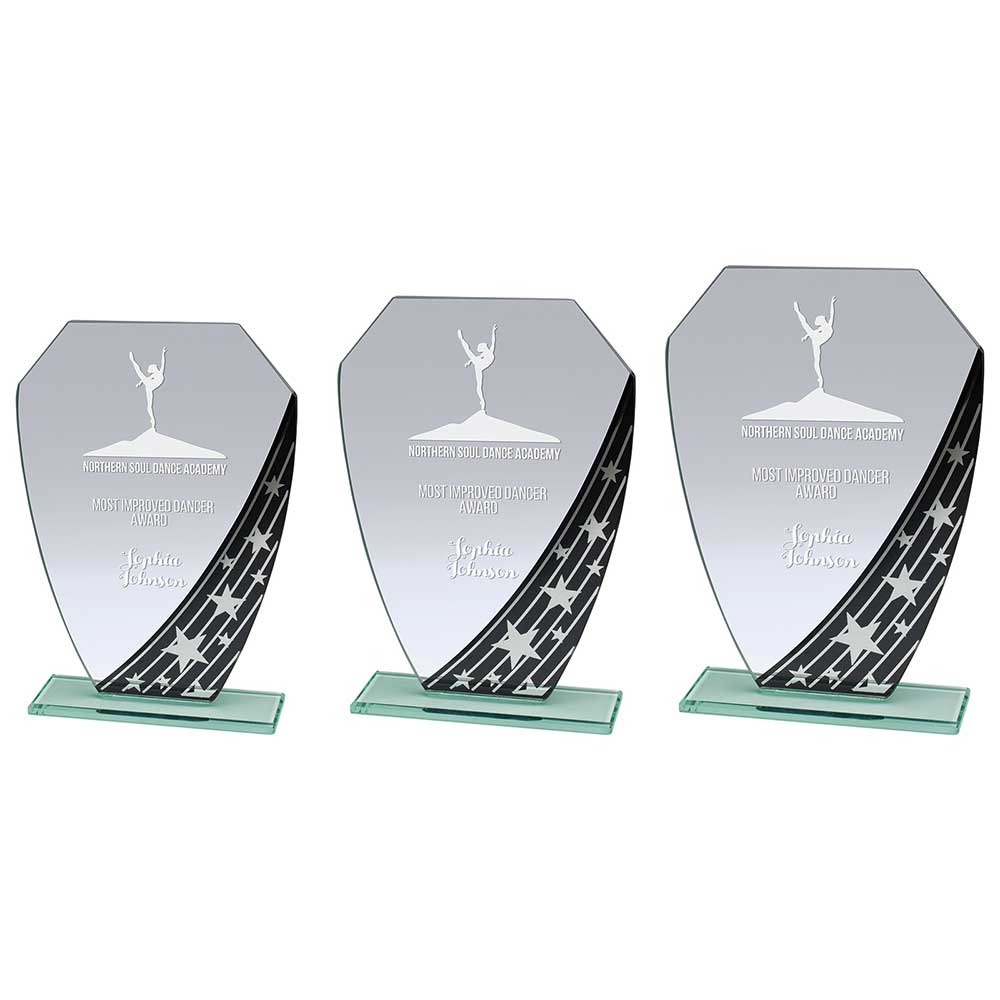 Starlight Hex Jade Glass Award - Black