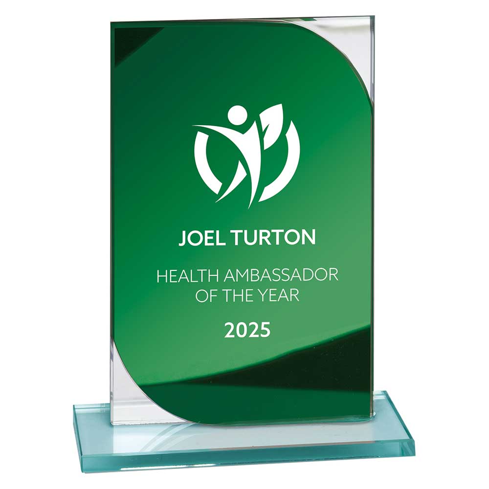 Seismic Multisport Mirror Glass Award Trophy Green Silver