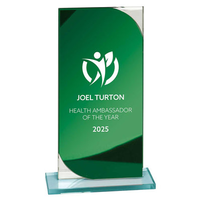 Seismic Multisport Mirror Glass Award Trophy Green Silver