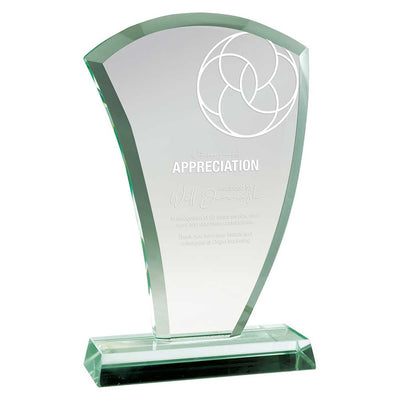 The Wave Jade Glass Crystal Award Corporate Trophy
