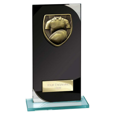 Seismic Cobra Rugby Crystal Award Black And Silver