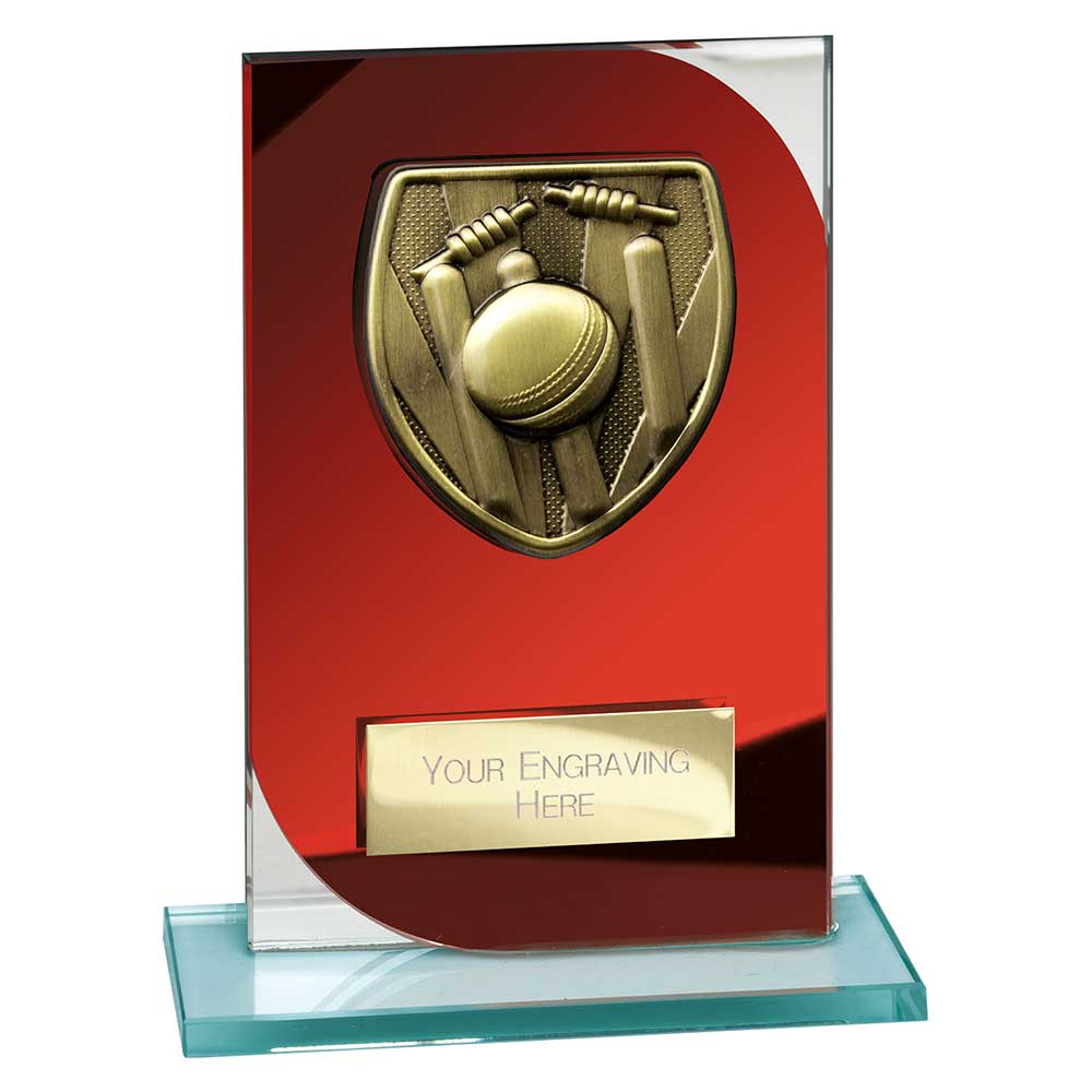 Seismic Cobra Cricket Trophy Award Red And Silver